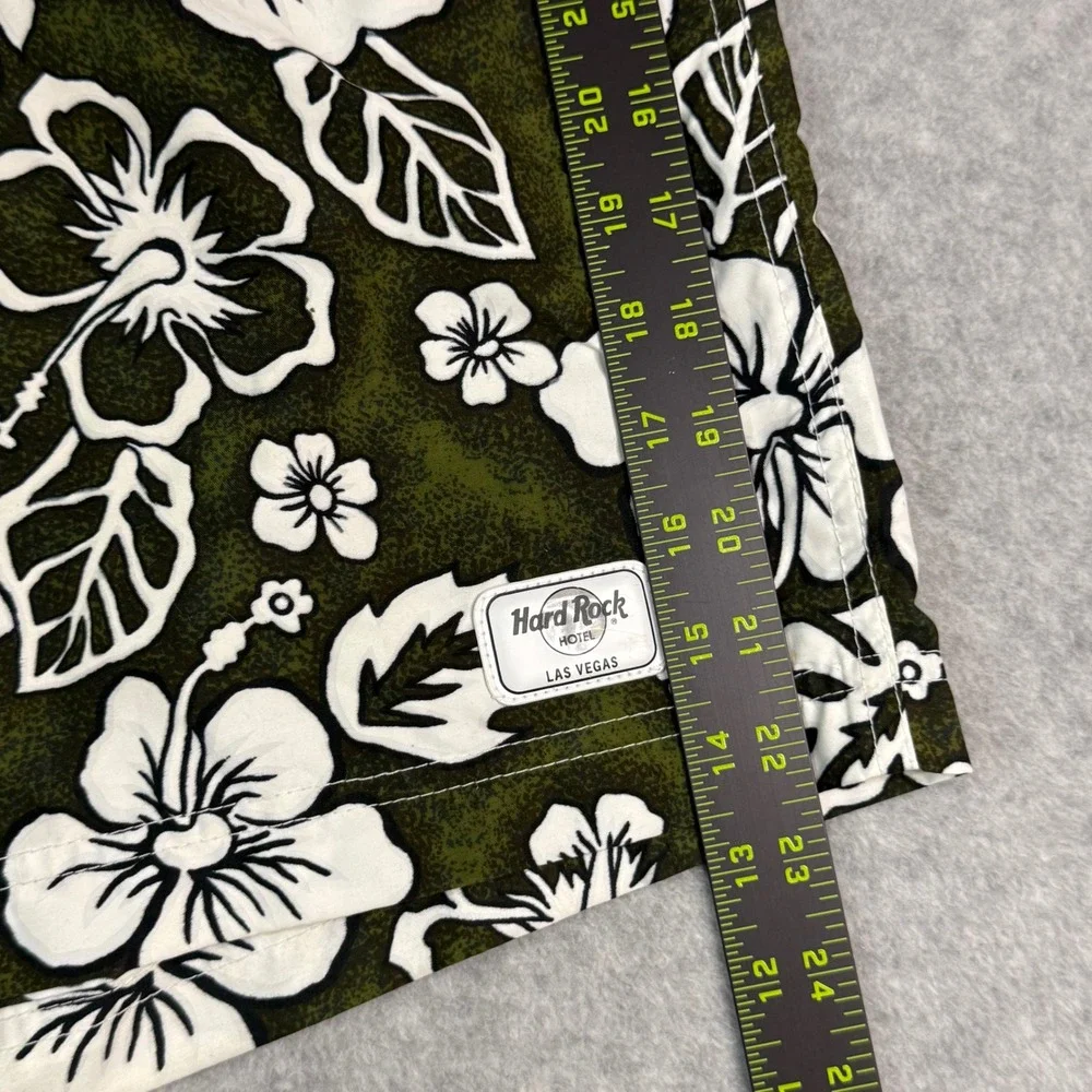 Hard Rock Hotel Las Vegas Mens Board Shorts Green White Hibiscus Floral Swim‎ 34